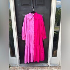 Two toned new w tags midi cotton dress